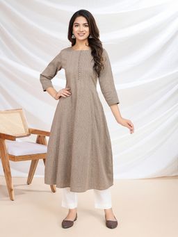 INDDUS - Woven Beige Kurta