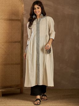 INDDUS - Stripes Off White Kurta