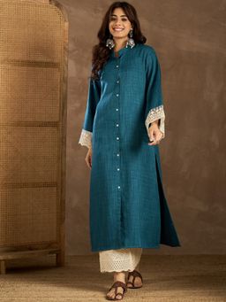 INDDUS - Solid Teal Kurta