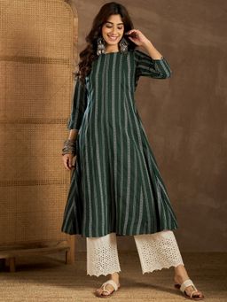 INDDUS - Stripes Green Kurta