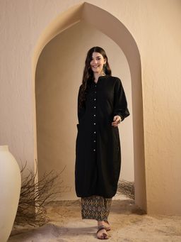 INDDUS - Solid Black Kurta