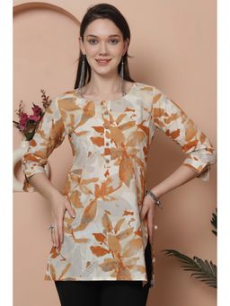 Rajnandini - Cream Cotton Floral Printed Tunic
