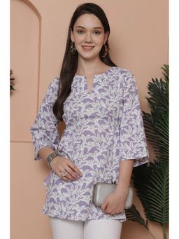 Rajnandini - Lavender Cotton Floral Printed Tunic