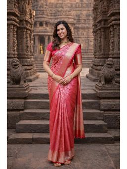 Anjaneya Sarees - Banarasi Silk Woven Saree with Unstitched Blouse