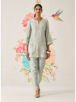 Lakshita - Viscose Green Embroidered Kurta with Pant