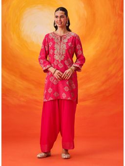 Lakshita - Viscose Pink Printed Kurta with Salwar