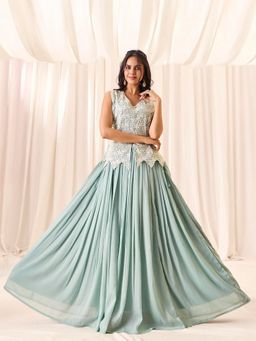 MADHURAM - Green Beautiful Embroidered Lehenga and Choli