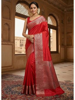 Anjaneya Sarees - Banarasi Silk Woven Saree with Unstitched Blouse