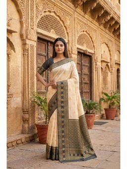 Anjaneya Sarees - Banarasi Silk Woven Saree with Unstitched Blouse