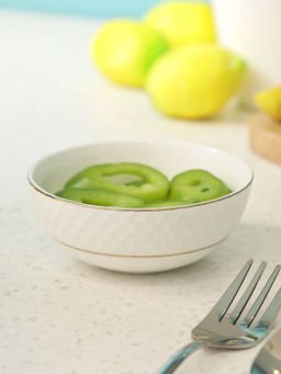 HomeTown - Royal Mezze Bone China Veg Bowl in White Colour