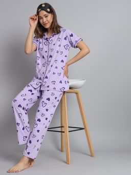 SEPHANI - Purple Printed Shirt with Pajama