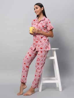 SEPHANI - Pink Printed Shirt with Pajama