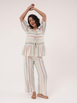 Slumber Jill - Weekend Bliss Stripe Top with Pajama