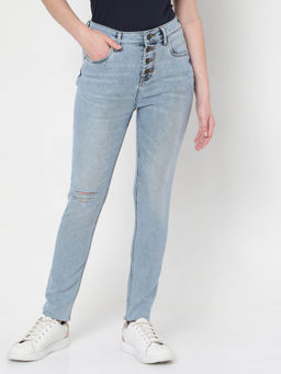 VERO MODA - Women Solid Light Blue Jeans