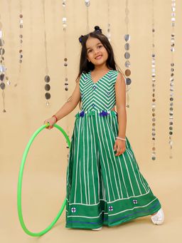 Lil Drama - Green Stripes Regular Jumpsuit