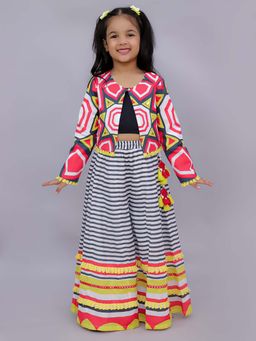 Lil Drama - Multi-Color Stripes Jacket with Inner and Pant