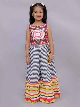 Lil Drama - Multi-Color Stripes Regular Top with Palazzo