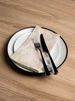 Encasa Homes - Cotton Beige Table Napkins (Pack of 6)