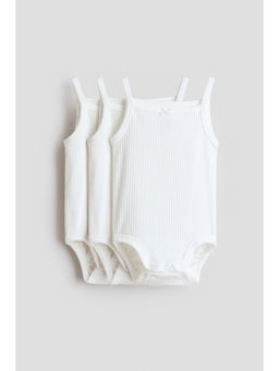 H&M - Kids White 3-Pack Sleeveless Bodysuits
