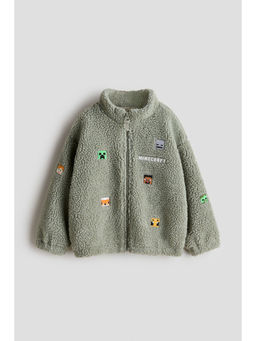 H&M - Boys Green Appliqued Teddy Jacket