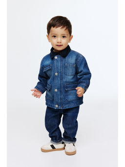 H&M - Boys Blue Corduroy-Collar Denim Jacket