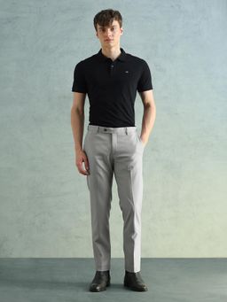 Arrow - Grey Textured Regular Fit Trouser
