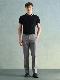 Arrow - Grey Textured Regular Fit Trouser