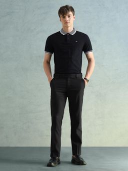 Arrow - Black Solid Regular Fit Trouser
