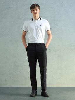 Arrow - Black Self Design Regular Fit Trouser