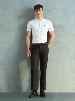 Arrow - Brown Self Design Regular Fit Trouser