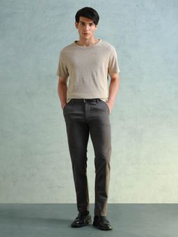 Arrow Sports - Grey Solid Slim Fit Trouser