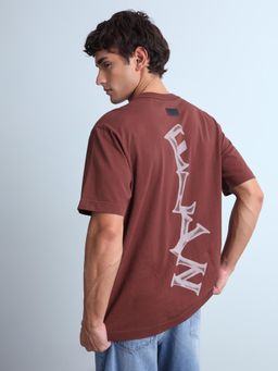 Flying Machine - Red Typography Relaxed Fit T-Shirt