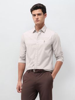 U.S. POLO ASSN. - Beige Solid Regular Fit Shirt