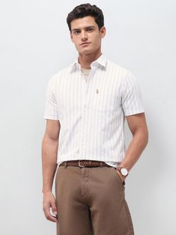 U.S. POLO ASSN. - White Stripes Regular Fit Shirt