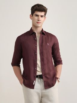 U.S. POLO ASSN. - Red Solid Regular Fit Shirt