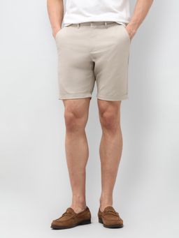 U.S. POLO ASSN. - Beige Solid Slim Fit Shorts