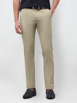 U.S. POLO ASSN. - Brown Solid Slim Fit Trouser