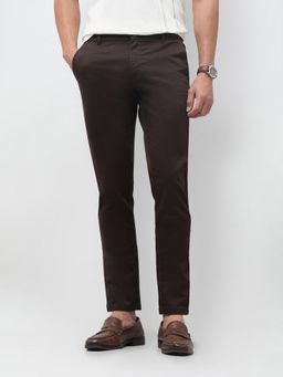 U.S. POLO ASSN. - Brown Solid Slim Fit Trouser