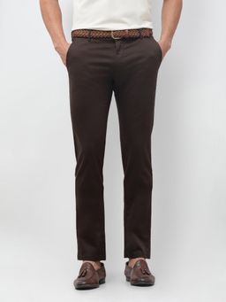 U.S. POLO ASSN. - Brown Solid Slim Fit Trouser