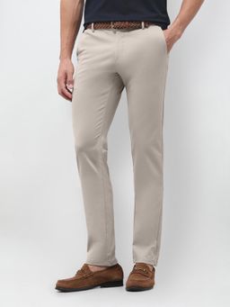U.S. POLO ASSN. - Beige Solid Slim Fit Trouser