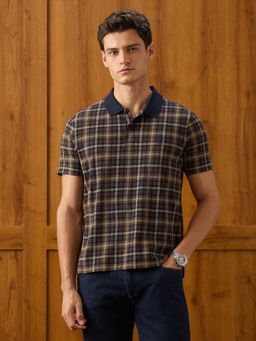 U.S. POLO ASSN. - Blue Checks Slim Fit Polo T-Shirt