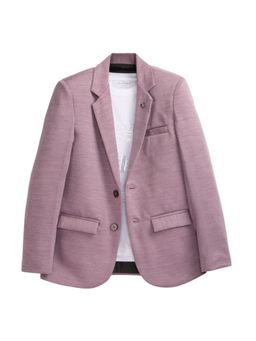 CHARCHIT - Purple Boys Cotton Regular Fit Plain Party Wear Blazer And T-Shirt