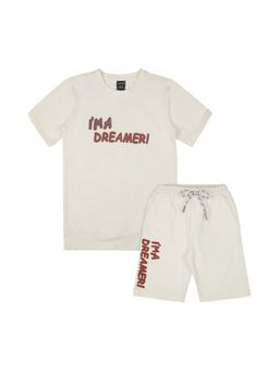 CAVIO - White Boys Cotton Trendy Printed T-Shirt And Shorts