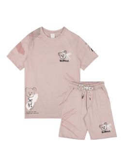 CAVIO - Rust Boys Cotton Trendy Printed T-Shirt And Shorts