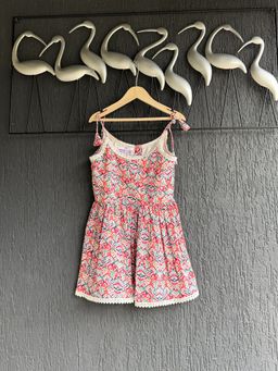 THE WISHING CLOSET - Printed Multi-Color Strap Dress