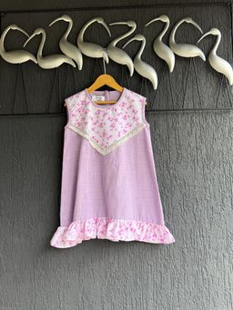 THE WISHING CLOSET - Lavender Cotton Ruffled Dress
