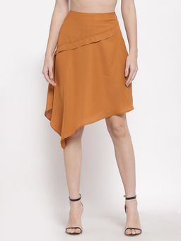 Ayrolane - Brown Off Kilter Midi Skirt