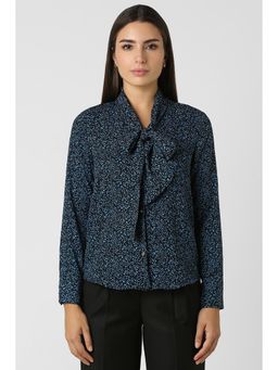 Van Heusen - Women Black Print Full Sleeves Formal Shirt