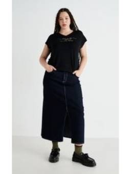 Tripursundari Fashion - Women's Solid Navy Blue Maxi Skirt
