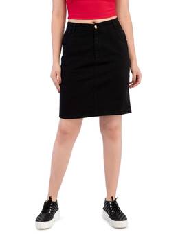Tripursundari Fashion - Women's Solid Black Mini Skirt